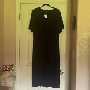 Alfani long wrap black dress NWT